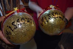 The reverse of each ornament 