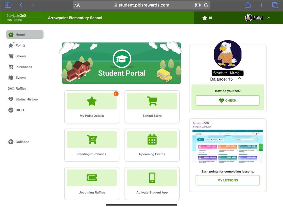 PBIS Rewards Student site